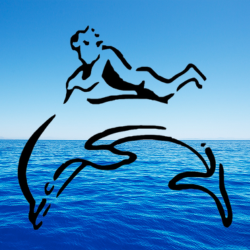 Boy on a dolphin illustration